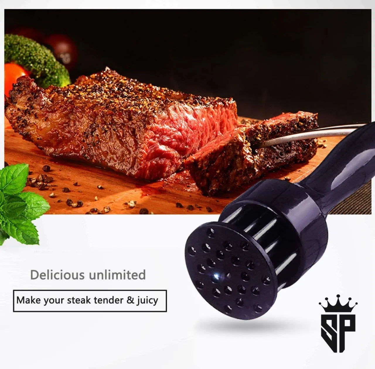 Professional Stainless Steel Meat Tenderizer Cooking Steak Kitchen