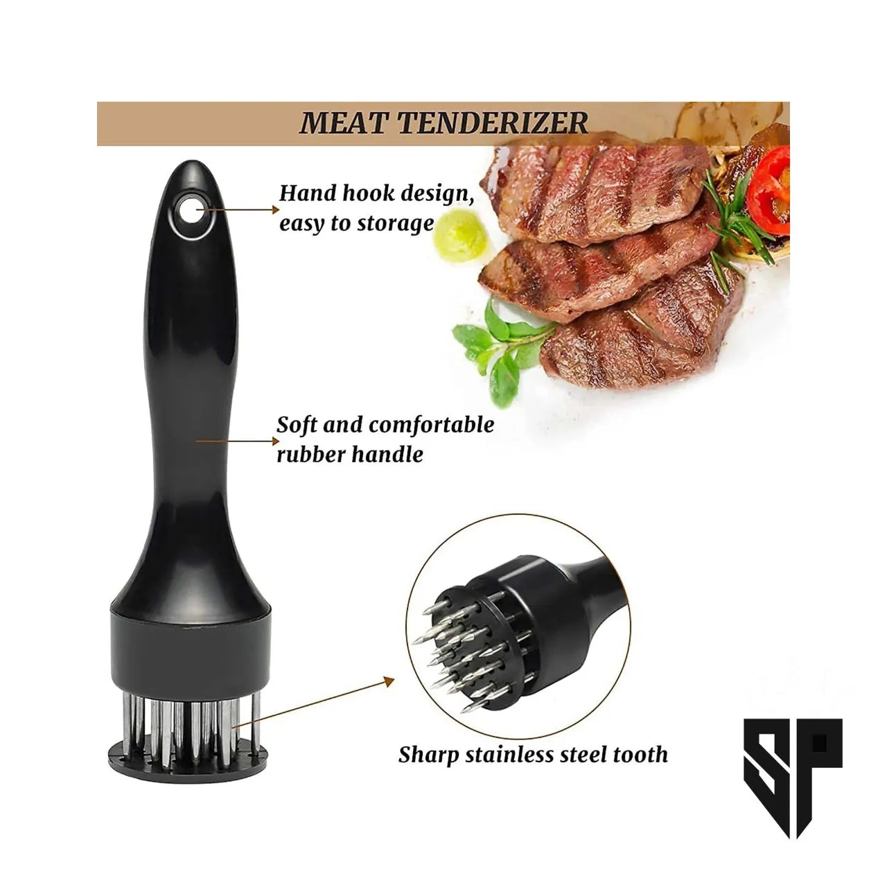 Professional Stainless Steel Meat Tenderizer Cooking Steak Kitchen