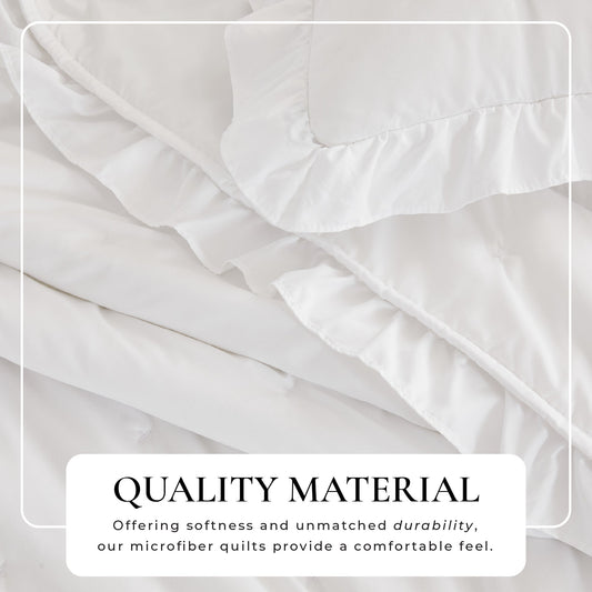Dot Stitched Ruffled Quilt Set - Dot-Ruffled Collection