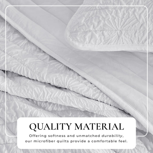 Floral Embossed Quilt Set - Floral Microsculpt Collection