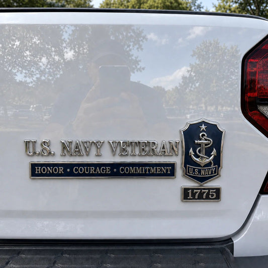 U.S. Military Veteran Car Emblem Metal Badge Collection