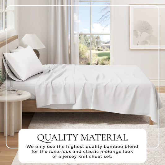 Viscose from Bamboo & Cotton Blend Jersey Knit Sheets